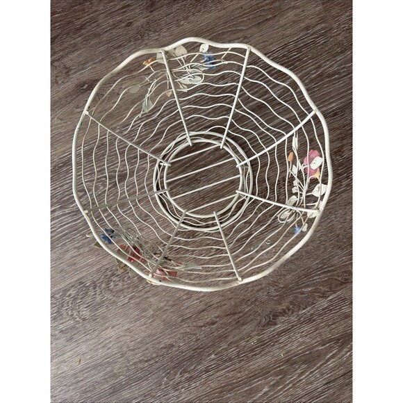 Pfaltzgraff Metal Wire Fruit Basket Floral Painted Cottagecore Vintage Kitchen - Picture 5 of 9